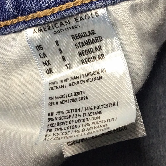 🦅Jegging American Eagle Size 8 w/27.5" inseam Denim Jeans  sac701 - Picture 6 of 9